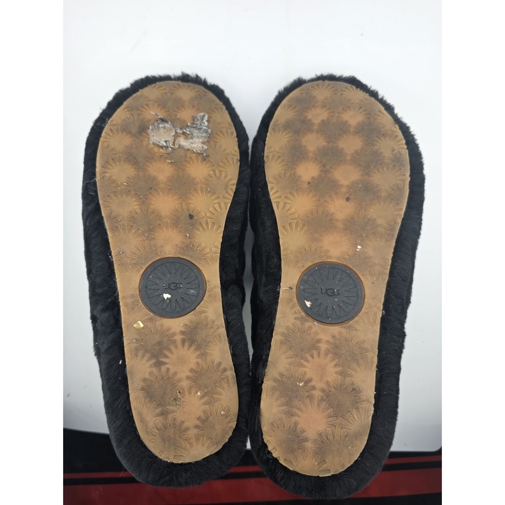 UGG Fluff Yeah Slide Black Fur Platform Sandals Women's Size 9 w/ Box - Picture 5 of 7